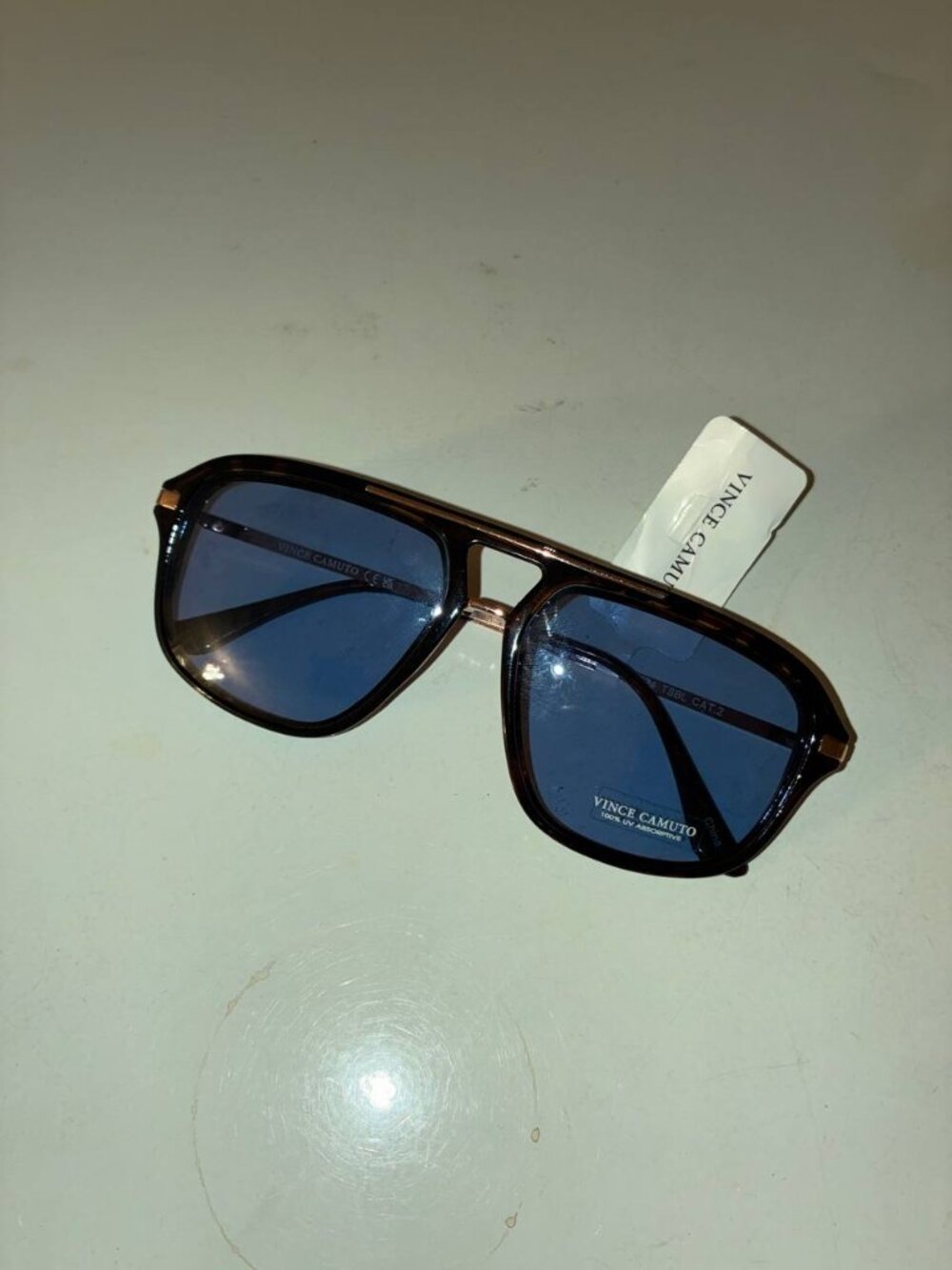 VINCE CAMUTO Gold & Tortoise Shell Aviator Sunglasses MSRP $75 - New
